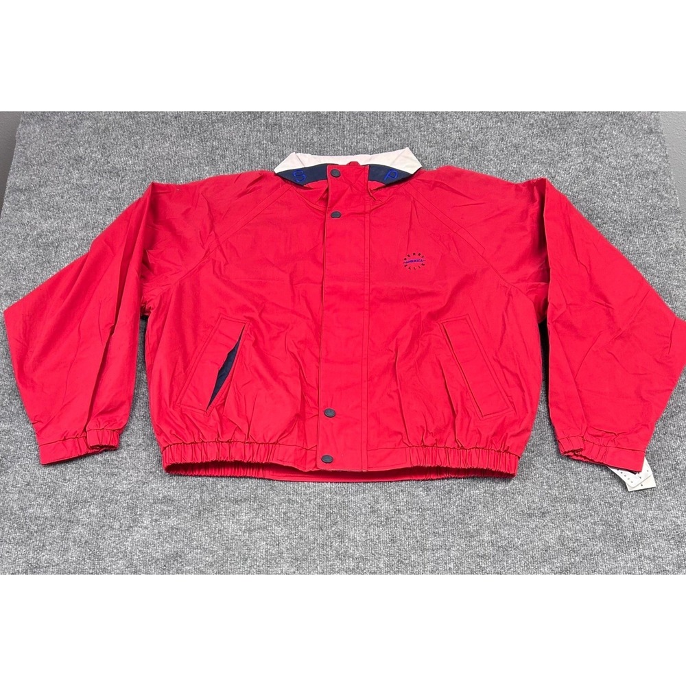 Vintage Y2K Perry Ellis America Red‎ Zip Up Track Jacket Size 2XL NWOT